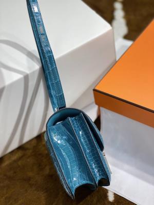 wholesale quality hermes constance 19 shinny niloticus crocodile 7w blue izmir phw